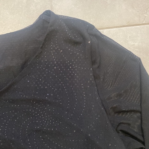 Tanjay Black Sheer With Silver Tone Embellishments - Picture 4 of 13